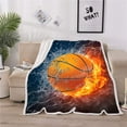 thumbnail image 2 of Basketball Blanket 3D Soft Plush Sherpa Throw Blanket Basketball Gifts Kids Adult All Season Couch Bed Sofa Home Decor (Basketball,60"×80"), 2 of 6