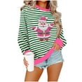 thumbnail image 2 of HOMBOM Crewneck Sweatshirts for Women Holiday Merry Oversized Christmas Xmas No Hood Santa Adults Sweatshirt Hot Pink, 2 of 5