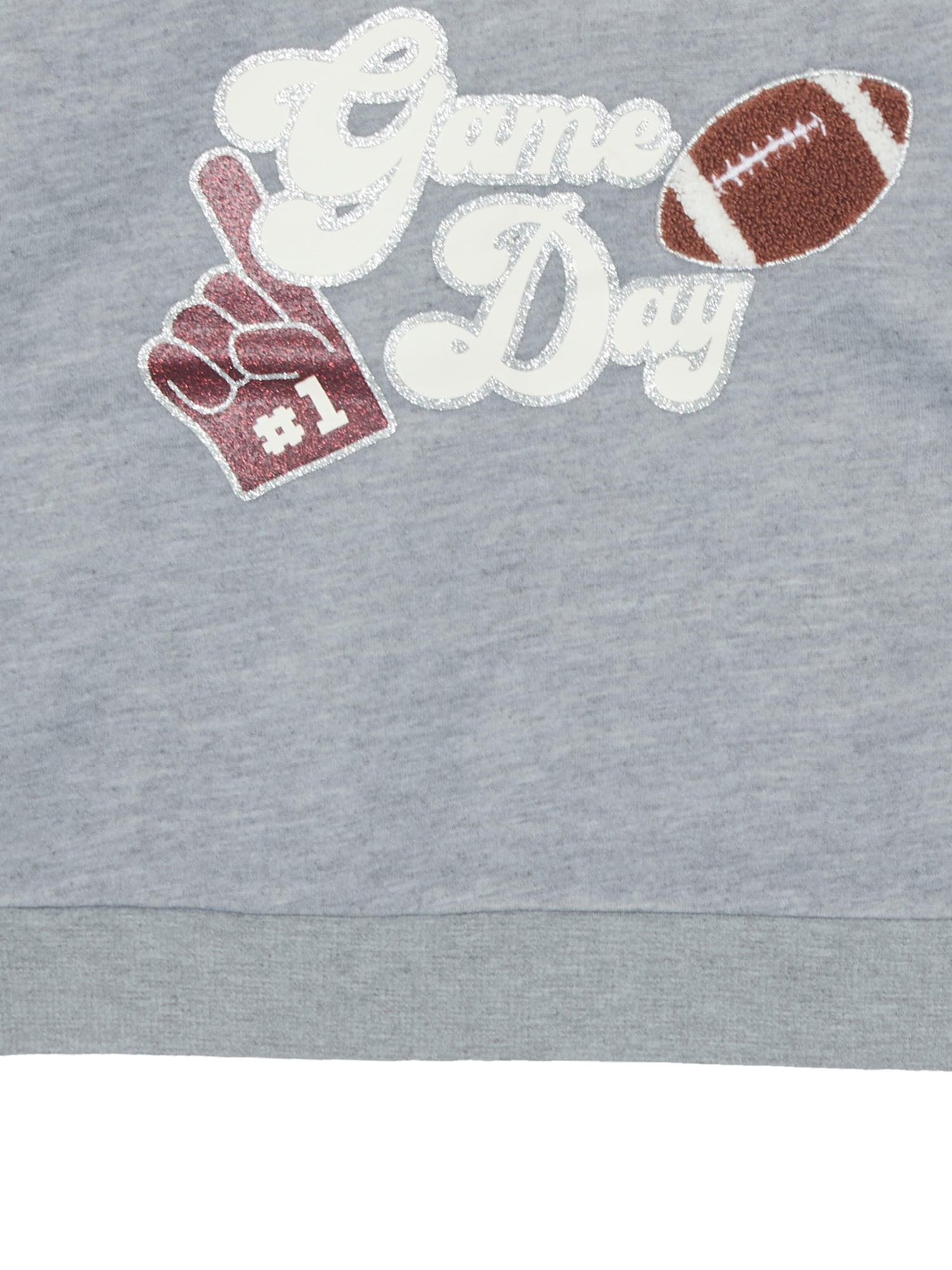 Planet Gold Girls Game Day Graphic Sweatshirt with Hair Clip, Sizes 4-18