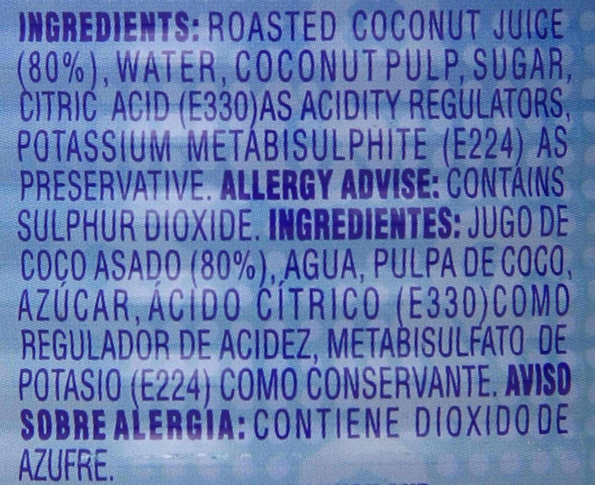 GOYA Roasted Coconut Water with Pulp, 17.6 fl oz Can, Tropical Drink