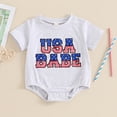 thumbnail image 2 of Okbabeha Baby Boy 4th Of July Outfit Fourth Of July Romper Short Sleeve Outfits Newborn Independence Day Clothes, 2 of 7