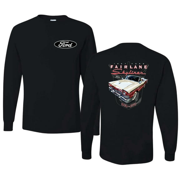 Wild Bobby 1957 Ford Fairlane Skyliner 312 Convertible Classic Vintage Car Lover Men Long Sleeve Shirt