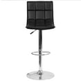 thumbnail image 5 of Flash Furniture Contemporary Black Quilted Vinyl Adjustable Height Barstool with Elongated Curved Back and Chrome Base, 5 of 6