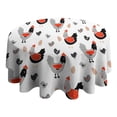 thumbnail image 4 of Egg Chicken Pattern Round Tablecloth 60"x60",Wrinkle Wipeable Table Cloth for Kitchen Dining Room Picnic Patio Party, 4 of 6