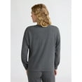 thumbnail image 3 of Joyspun Women's Cozy Lounge Collection Hacci Knit Sleep Top with Long Sleeves, Sizes XS-3X, 3 of 5
