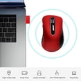 thumbnail image 3 of Wireless Mouse, 2.4GHz with USB Receiver, 1200 DPI Optical Tracking, 5 Buttons,Ambidextrous PC/Mac/Laptop - Red, 3 of 8