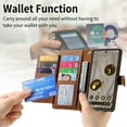 thumbnail image 4 of Feishell for Google Pixel 7 Case,RFID Blocking Wallet Case for Women Men,Premium PU Leather Credit Card Holder Zipper Pocket Magnetic Buckle Flip Kickstand Phone Case with Wrist Strap,Brown, 4 of 10