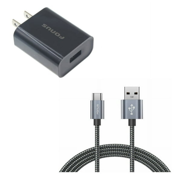 Charger Cord Type-C 10ft USB Cable w USB 18W Quick Home Charger N1W for Samsung Galaxy Note 10 Plus Fold A9 A50 A20 A10e - Sonim XP8 XP3 - Sony Xperia 5 10 Plus 1 - Xiaomi Redmi Note 7