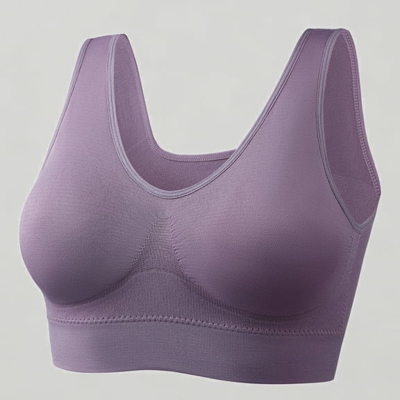 Xijirk Women Plus Size Sports Bra Thin Wireless Non Binding Yoga Workout Underwear,2XL