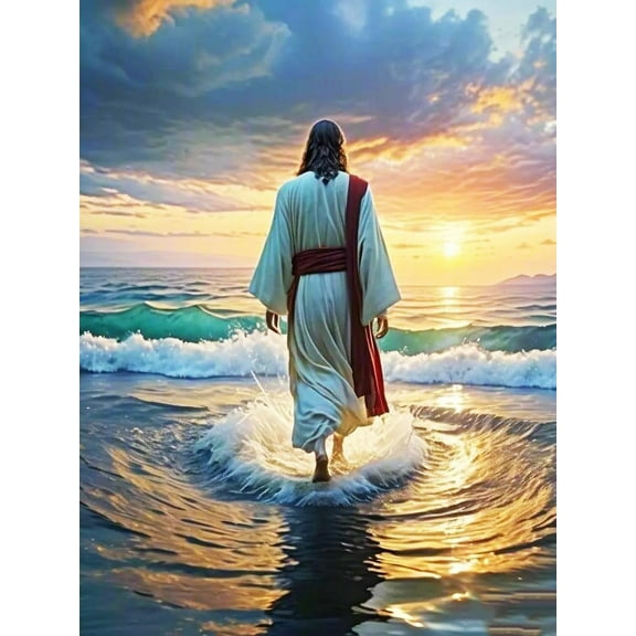 5D DIY Diamond Painting Kit (Adults) - "Jesus" Beginner Diamond Art Kit, Full Circle Diamond Crafts, Home Wall Decor Gift