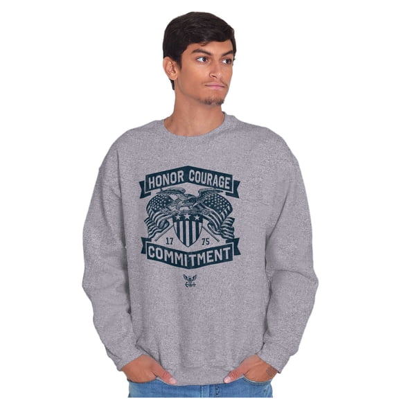 US Navy Logo Honor Courage Commitment Unisex Plus Size Sweatshirt Brisco Brands 2X