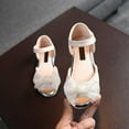 thumbnail image 2 of Otqutp Summer Footwear for Toddler Summer Lace Dress Shoes Open Toe Sandals for Kids Girls 2-8 Years Flower Wedding Party Shoes Summer Dress Shoes, 2 of 7