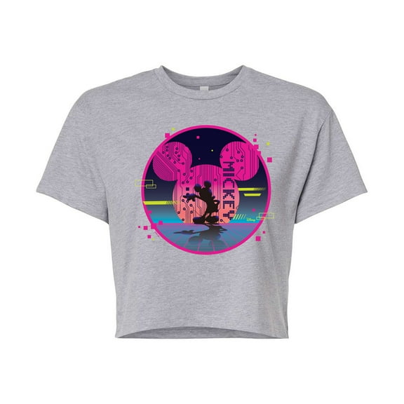 Disney - Mickey Sphere  - Juniors Cropped Cotton Blend T-Shirt