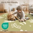 thumbnail image 2 of ODIKA 9'x12' Olive Green Abstract Floral Design Washable Area Rug Modern Botanical Motif with Curved Accents Low Pile, Flatwoven, for Great Room, Indoor Concept, Large Living, 2 of 5