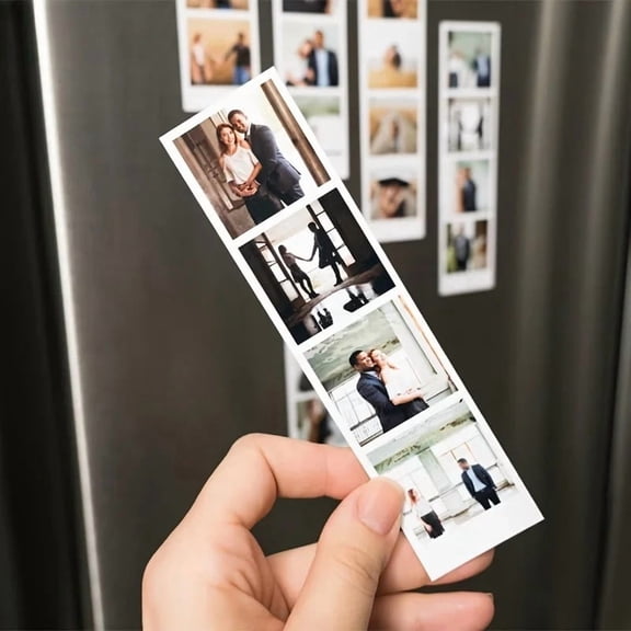 Customized Photo Strip Refrigerator Magnets - Creative Home/Kitchen Party Decoration Ideal for Family Album Wedding Memorial & L