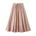 thumbnail image 5 of Sngxgn Womens Midi Skirt High Waisted Solid Dress Elegant Skirts(Pink,One Size), 5 of 9