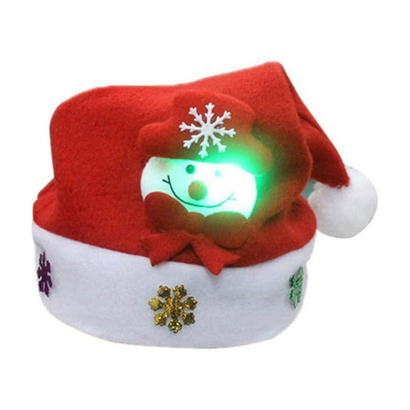 VerPetridure Adult Glowing Christmas Hat Snowman Adult LED Christmas Hat Santa Claus ELK Snowman Xmas Gifts Cap Decorations