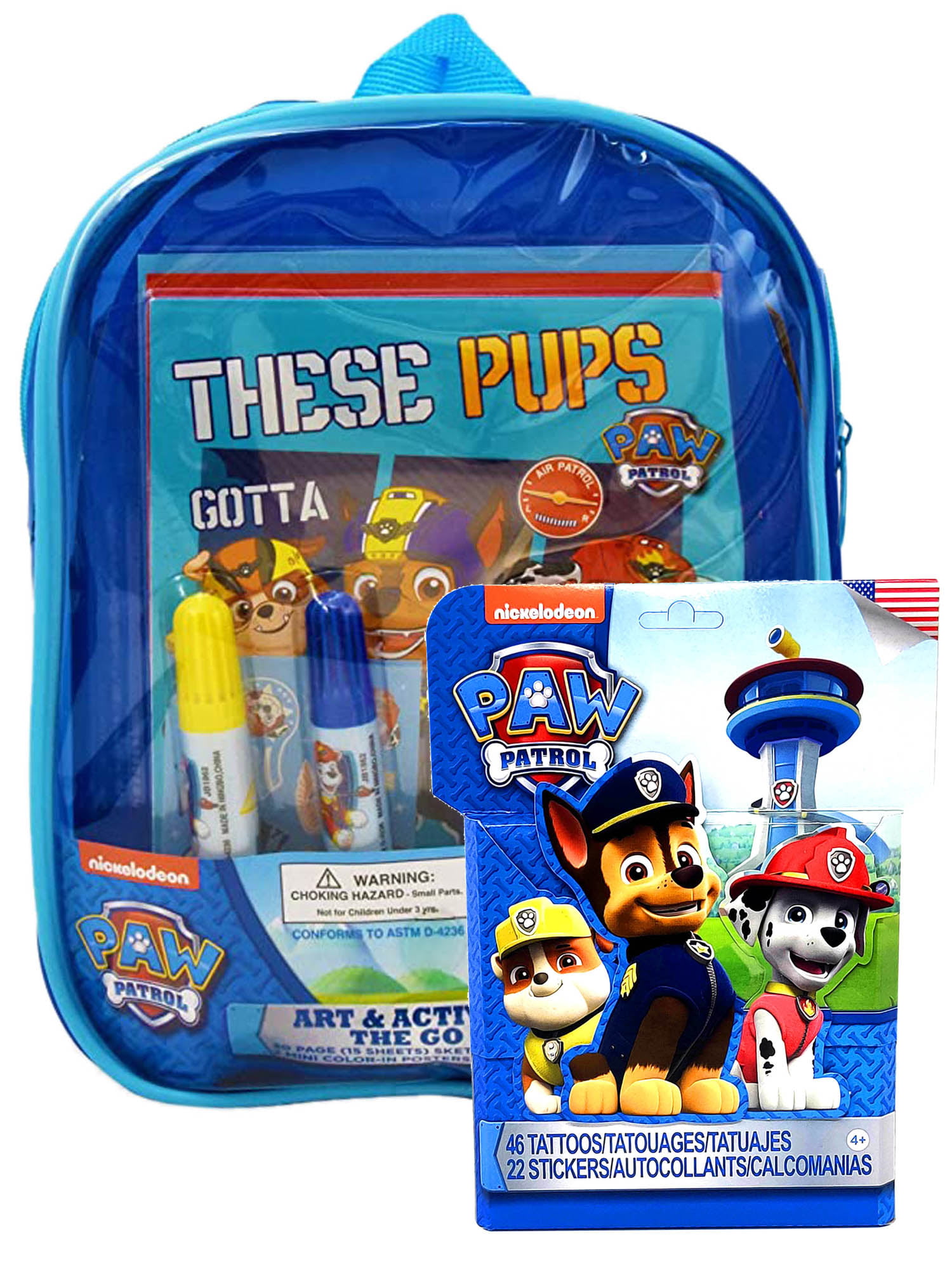 Kids Paw Patrol 46 Tattoos and 22 Stickers Activity Set 4 Pack 