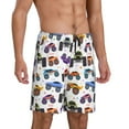 thumbnail image 2 of Kdxio Cartoon Monster Trucks1 Print Mens Sleep Shorts Bottoms Soft Comfy Pajama Wear Pants with Drawstring Pockets, 2 of 7