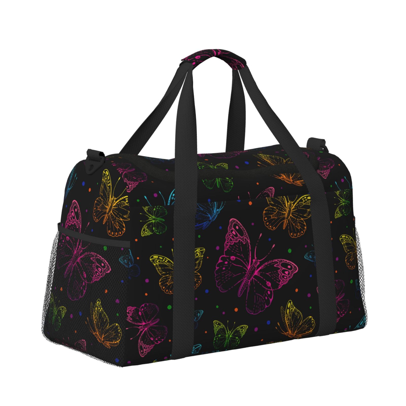 Fuzoiu Butterfly Print Travel Duffle Bag,Carry On Tote Bags,Duffel Bag,Sport Gym Bag, Hospital Bag for Labor and Delivery, Overnight Bag,Luggage Bag