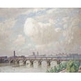 thumbnail image 2 of Claus, Emile 18x15 Gold Ornate Wood Framed with Double Matting Museum Art Print Titled - Waterloo Bridge, 2 of 4