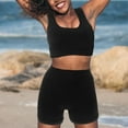 thumbnail image 4 of WEUVEB 1Jgo Conjunto De Gimnasio Negro Para Mujer Con Shorts Elásticos Cómodos Para Correr Y Actividades Fitness, 4 of 8