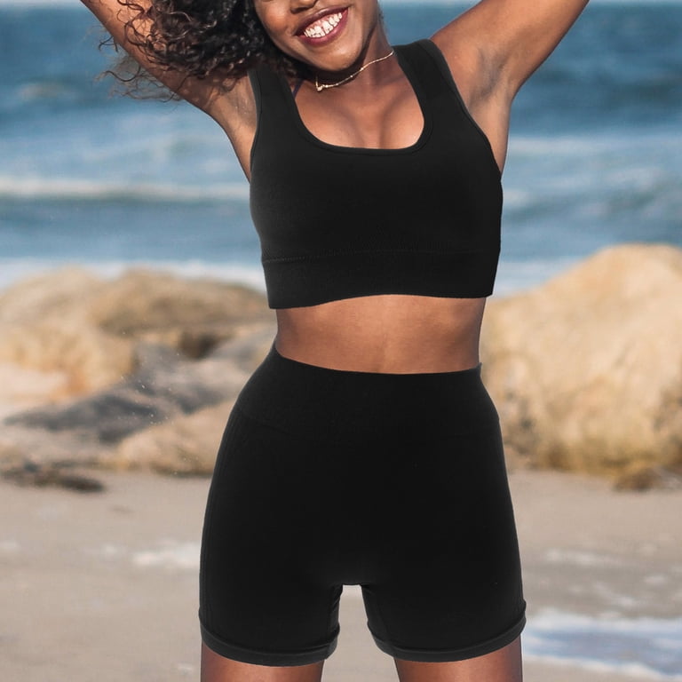 gym dress for women 1 Set Workout Set Clothes Workout Clothes Workout Outfits Sports Shorts Bra Set S/M Female Sport Type Women's Sexy Back Long Sleeves