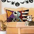 thumbnail image 6 of Halloween Jack Lumbar Decorative Throw Pillow Cover 12 x 20, Rectangular Sally Bat Outdoor Home Decor, Patch Stripes Funny Holiday Couch Cushion Case, 6 of 7
