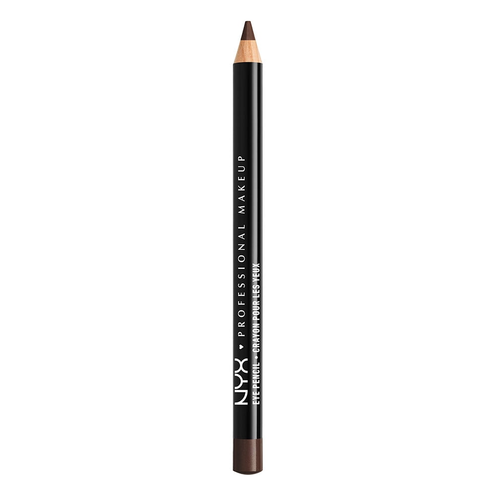 (2 pack) NYX Professional Makeup Slim Eye Pencil, Creamy longwear eyeliner, Black Brown