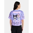 thumbnail image 3 of My Melody and Kuromi Women’s Graphic Cropped Baseball Jersey, Sizes XXS-XXL, 3 of 5