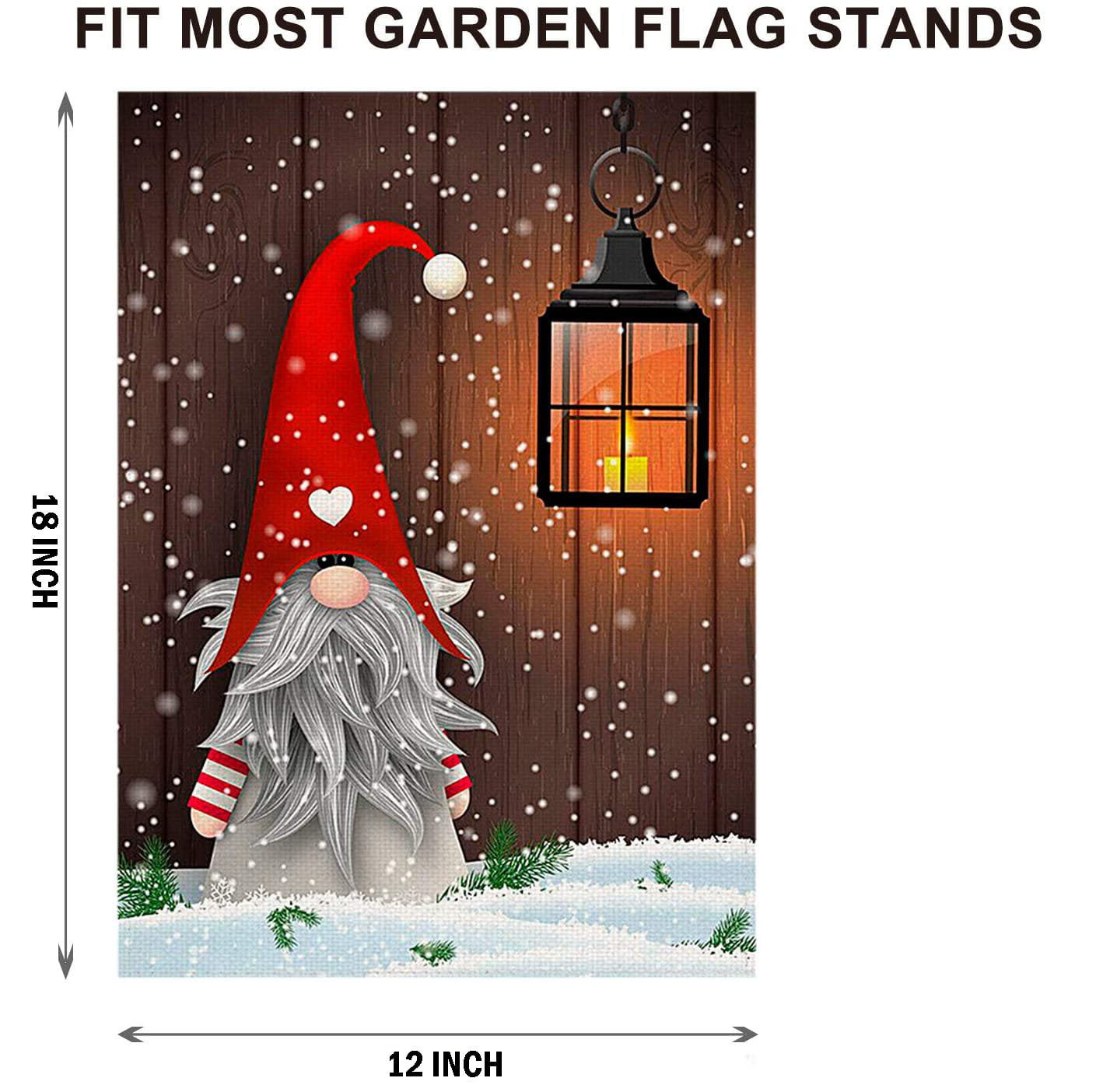 Winter Gnomes Christmas Garden Flag Humor Santa Hats 12.5" x 18" Briarwood Lane 