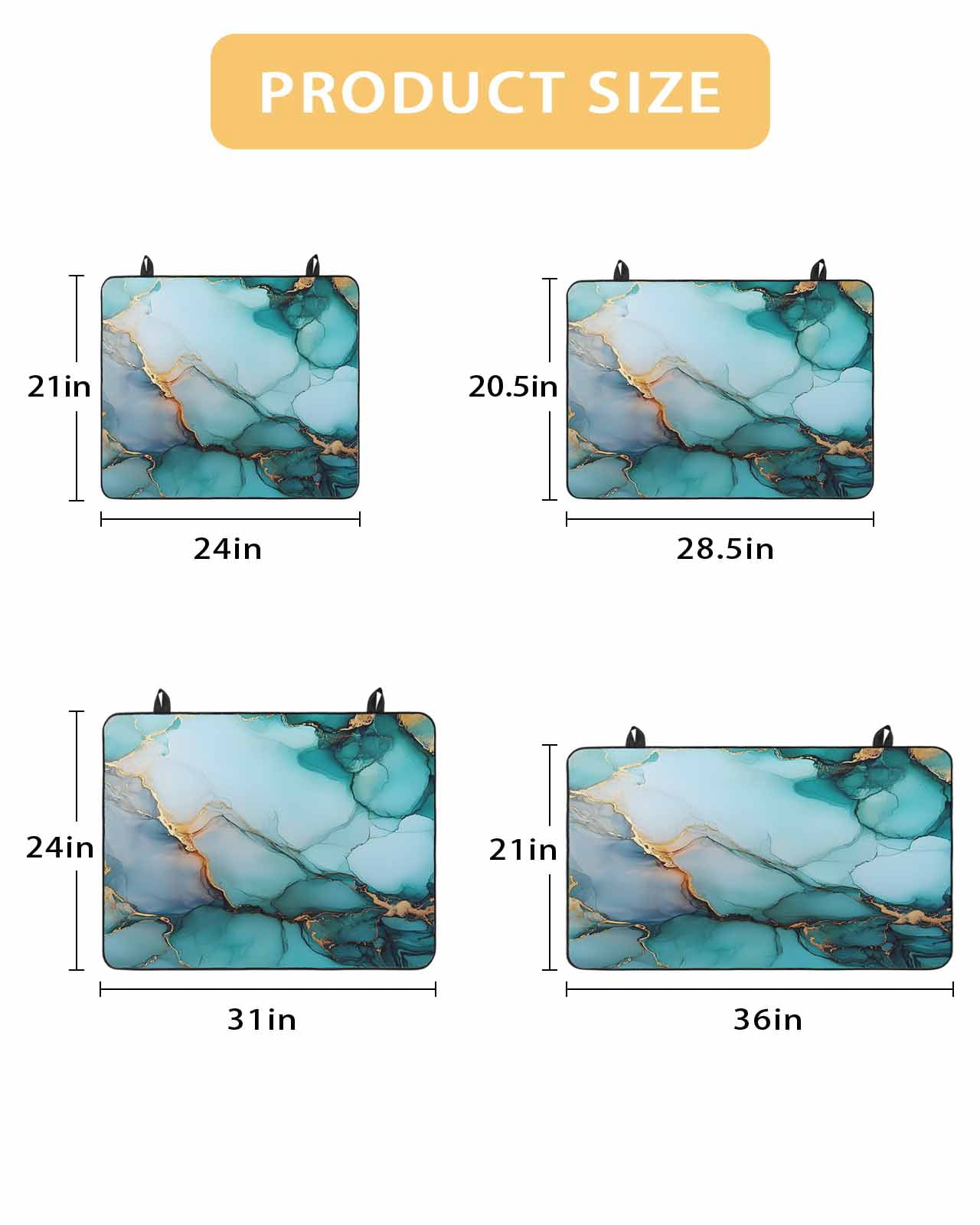 nqOlkjepod Large Induction Cooktop Protector Mat 24"x21", Marble Turquoise Gold Stove Top Covers for Electric Stove, Abstract Simple Geometric Stove Burner Cover Mats, Glass Top Stove Cover