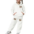 thumbnail image 5 of Hoodies for Teen Girls Fall Sets 2 Piece Outfits Sweatshirts Trendy Preppy Cheetah Print Bow Hoodie, 5 of 7