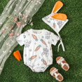thumbnail image 2 of YunPes Girl and Boys Summer Cartoon Print Short Sleeve Jumpsuit Baby Easter Romper with Bunny Hat Leotard Size 2t, 2 of 8