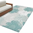 thumbnail image 2 of Turquoise White Floral Area Rug 4x6 FT, Non Slip Kids Room Carpet, Elegant Chrysanthemum Farmhouse Washable Soft Floor Carpet Non-Shedding Throw Rug for Dorm Kitchen Study Room Home Office Bedside, 2 of 9
