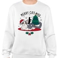 thumbnail image 2 of Merry Catmas Sweatshirt Unisex 2X-Large White, 2 of 5
