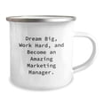 thumbnail image 2 of Gifts from Friends for Amazing Marketing Manager - Dream Big, Work Hard Camping Mug, Inspirational Birthday Present, 2 of 4