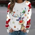 thumbnail image 1 of Chandail en Molleton de Noël pour Femmes 2023 Col Rond Imprimé Manches Longues Blouse Régulière en Solde, 1 of 5
