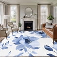 thumbnail image 3 of Blue Floral Spring Area Rug 5x7 FT, Non Slip Bedroom Throw Carpet, Retro Watercolor Botanical Summer Washable Soft Floor Carpet Non-Shedding Rug for Dining Room Bedside Classroom Desk, 3 of 9