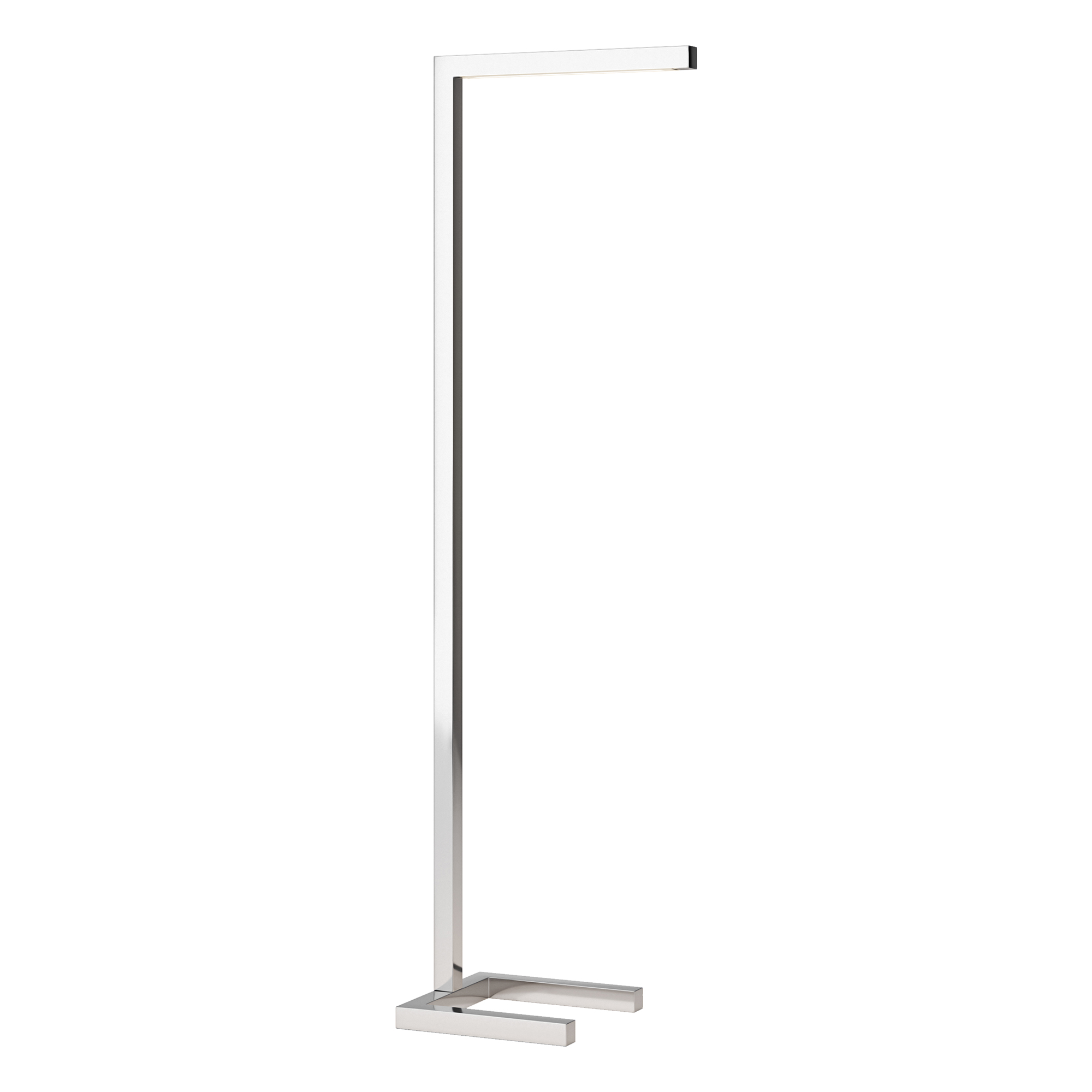 Evelyn&Zoe Malin 52" Modern Metal Floor Lamp with Polished Nickel Rectangle Metal Shade