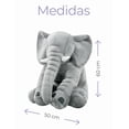 thumbnail image 5 of Peluche Xtellar Grande Elefante Almohada Juguete Para Niños Y Bebes 60cm Color Gris, 5 of 5