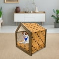 thumbnail image 3 of Ghost Pet House, Geometric Pattern of Halloween Cat Hat Bat Ghost Leaves Pumpkin, Outdoor & Indoor Portable Dog Kennel with Pillow and Cover, 5 Sizes, Orange Black Pale Yellow, by Ambesonne, 3 of 5
