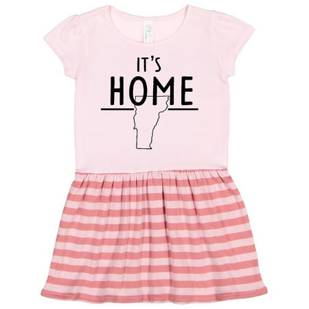 

Inktastic It s Home- State of Vermont Outline Gift Toddler Girl Dress