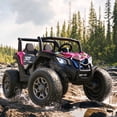 thumbnail image 6 of TOYBSNR 24 Volt 2-Seater Ride on Toys with Remote Control 4WD XXXL Electric Car for Big Kids Ages 3-14, Ride on Cars UTV with 15" EVA Tires, Rainbow LED Lights Bluetooth Music Spring Suspension Pink, 6 of 10