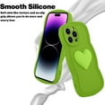 thumbnail image 2 of for iPhone 14 Pro Max Case Cute 3D Love Heart Curly Wave Shape Phone Cover Soft TPU Shockproof Full Camera Lens Protective Case for iPhone 14 Pro Max 6.7 Inch for Women Girl-Green, 2 of 12