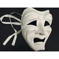thumbnail image 2 of MASQ Blank DIY Masquerade Comedy Tragedy Mask Unisex Adult Performance Play Halloween Wear or Deco, 2 of 3
