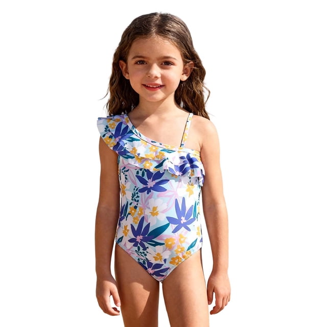 Traje de Baño de Lugar de Niños Niñas Moda Impresión Onesie para 2-7 Años Traje de Baño de Vacaciones en la Playa