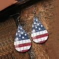 thumbnail image 3 of BNNG USA American Flag Earrings Dangle Interesting Drop And Sunflowers Shape Boho Earrings For Women Patriotic 4th Of July Independence Day Gift Star Stripes Wooden Vintage Earrings, 3 of 4