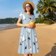 thumbnail image 4 of Disketp Skiing penguin Bear para Vestido de Manga Corta para Mujeres, Vestidos de Verano para Mujeres, Casual y Holgado para la Playa, 4 of 6