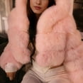 thumbnail image 6 of YueHuiYing Women's Faux Fur Coat Fluffy Fuzzy Shaggy Hooded Warm Long Sleeve Outerwear Jacket, 6 of 9